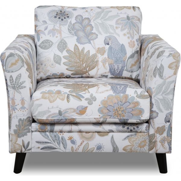 Eker ftlj i blommigt tyg - Eden Parrot White