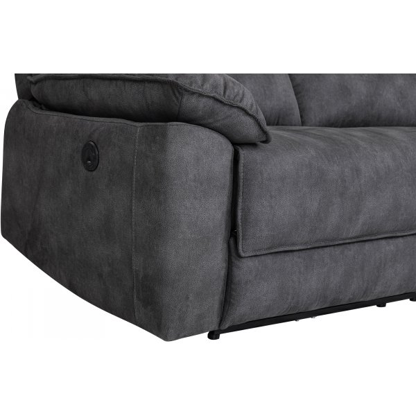 Canap 3 places inclinable lectrique rglable - Gris