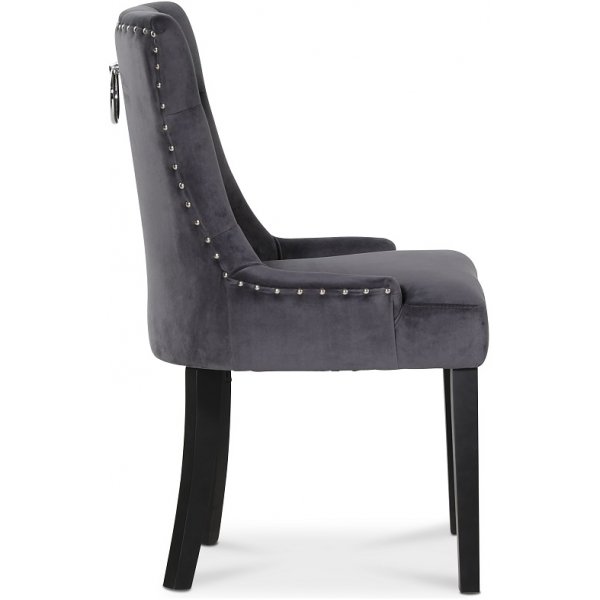 Paris matgrupp svart bord med 4 st Tuva stolar i grått sammet med rygghandtag Paris matgrupp svart bord med 4 st Tuva stolar i grått sammet med rygghandtag