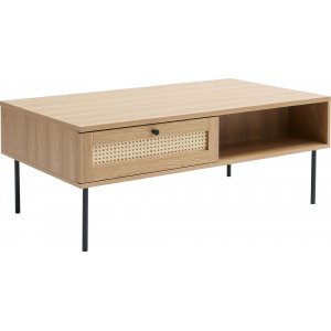 Table basse Dubai 110 x 60 cm - Chne/rotin artificiel