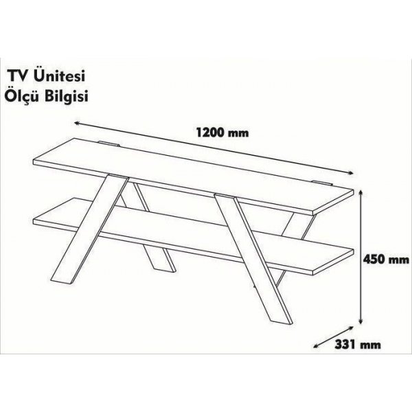 Meuble TV Basic - Blanc/noyer