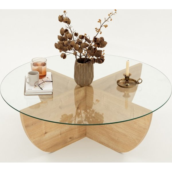 Table basse Lily Ø90 cm - Chêne saphir Table basse Lily Ø90 cm - Chêne saphir