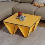 Diamant soffbord 80 x 80 cm - Senapsgul/antracit