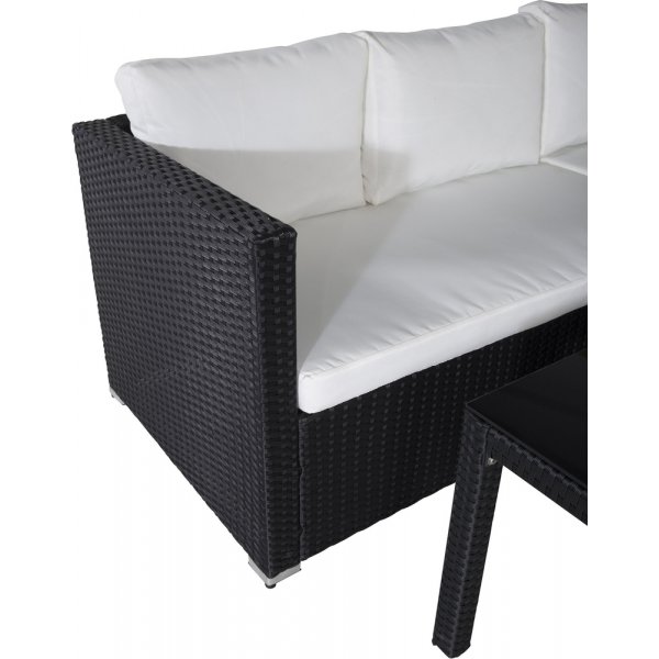 Kuba hörnsoffgrupp - Svart/Vit Kuba hörnsoffgrupp - Svart/Vit