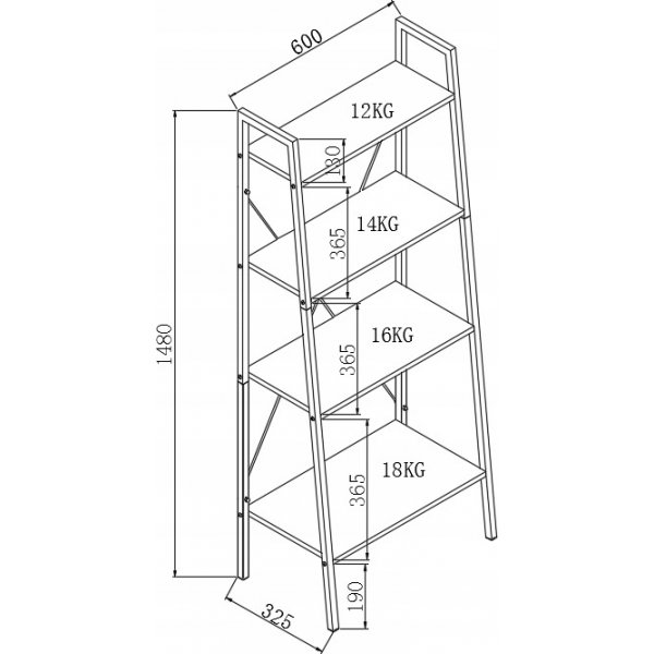 Bibliothèque Perlie - Chêne Sonoma/noir Bibliothèque Perlie - Chêne Sonoma/noir