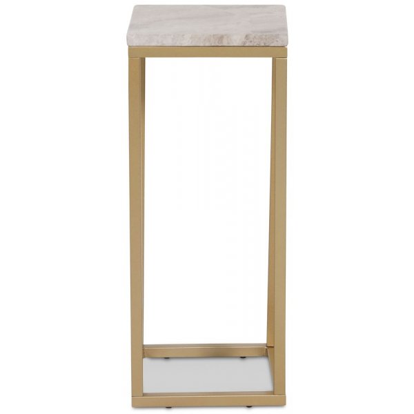 Accent s�ngbord/piedestal 65 - Matt m�ssing / beige
