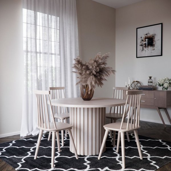 Table à manger ronde PiPi Ø150 cm - Blanchi Table à manger ronde PiPi Ø150 cm - Blanchi