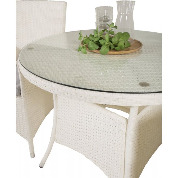 Volta utematgrupp med 2 st Malin stolar - Grå/Vit Volta utematgrupp med 2 st Malin stolar - Grå/Vit