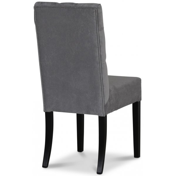 Chaise Lexington Milton en velours gris / Pieds noirs Chaise Lexington Milton en velours gris / Pieds noirs