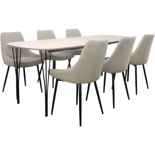 Table à manger Jar 140 cm - Placage chêne pigmenté blanc Table à manger Jar 140 cm - Placage chêne pigmenté blanc