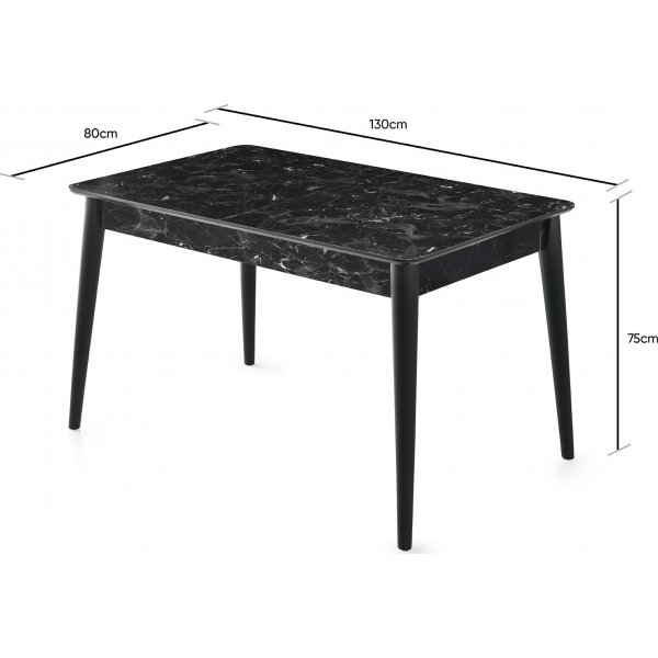 Table à manger Lotta 130 cm - Anthracite Table à manger Lotta 130 cm - Anthracite