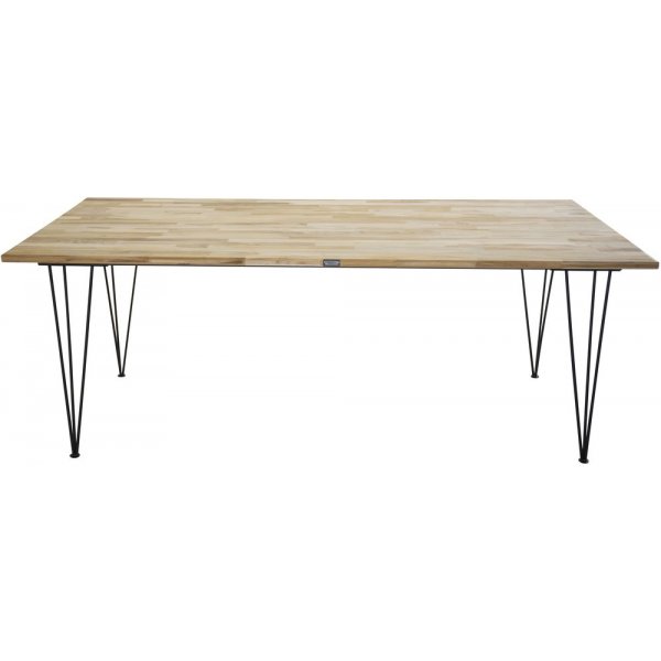 Annelie matbord 200 cm - Svart/naturtr
