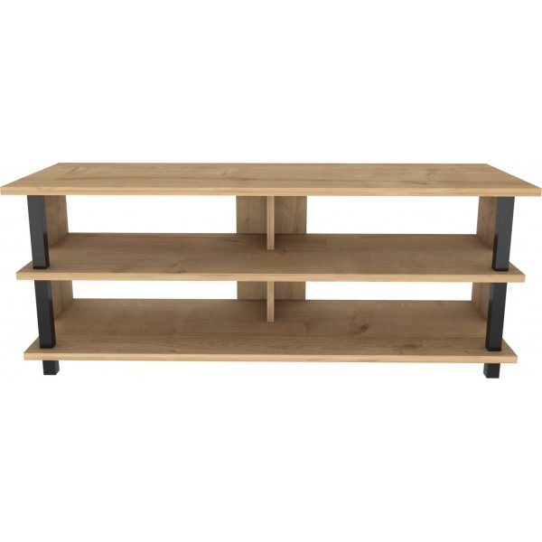 Banc multimédia Pueblo - Noir/chêne Banc multimédia Pueblo - Noir/chêne