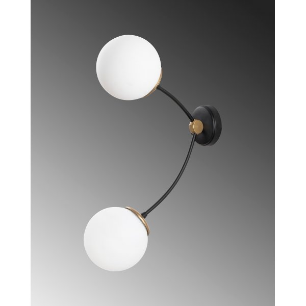 Kromozom wandlamp 3001 - Zwart/wit