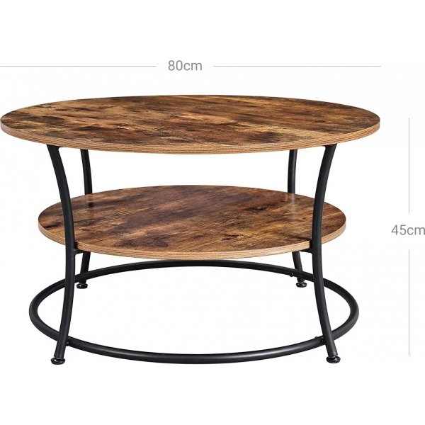 Jamila soffbord Ø80 cm - Brun/svart Jamila soffbord Ø80 cm - Brun/svart