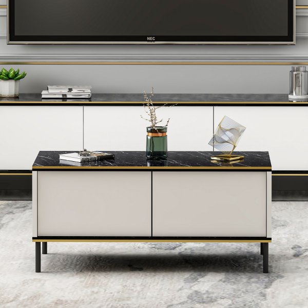 Table basse Emmi Blanc - 90 x 45 cm Table basse Emmi Blanc - 90 x 45 cm