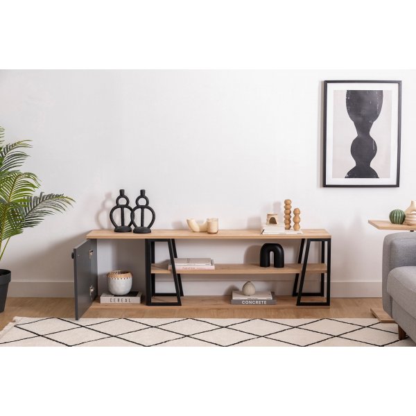 Lissa TV-bänk 160 cm - Safir ek/svart Lissa TV-bänk 160 cm - Safir ek/svart