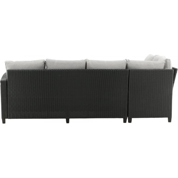 Groupe de canapés d\\\'angle en bois courbé - Noir/gris Groupe de canapés d\\\'angle en bois courbé - Noir/gris