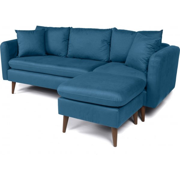 Canap divan droit Sofia - Bleu fonc