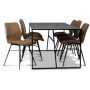 Lazio matgrupp 195 cm bord med 6 st Unique stolar - Svart/Brun