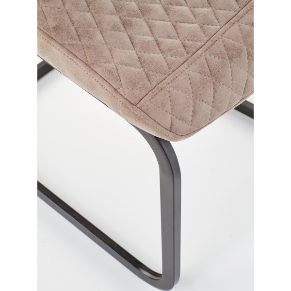 Chaise de salle à manger Floretta - PU beige foncé / noir Chaise de salle à manger Floretta - PU beige foncé / noir