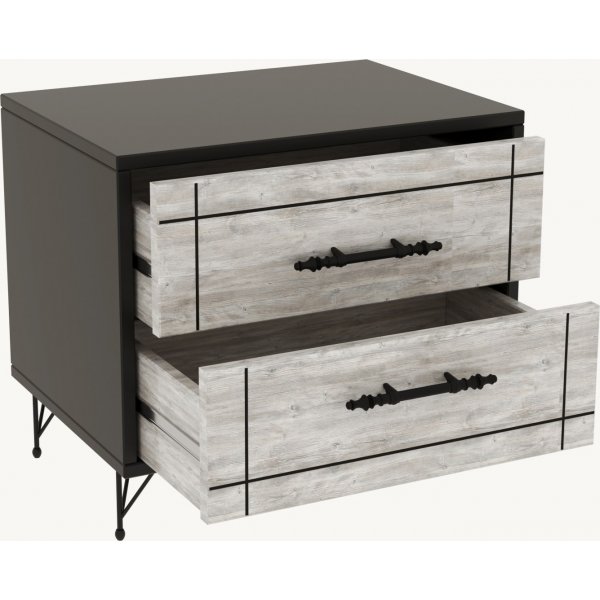 Nachtkastje - Grijs/zwart