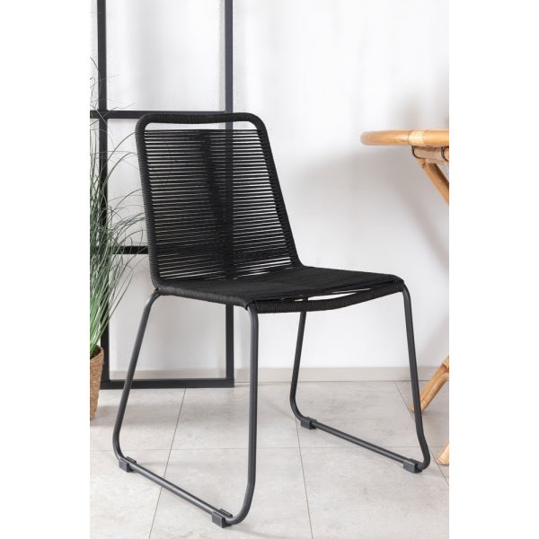 Cane utematgrupp med 2 st Lindos stolar - Svart/Natur