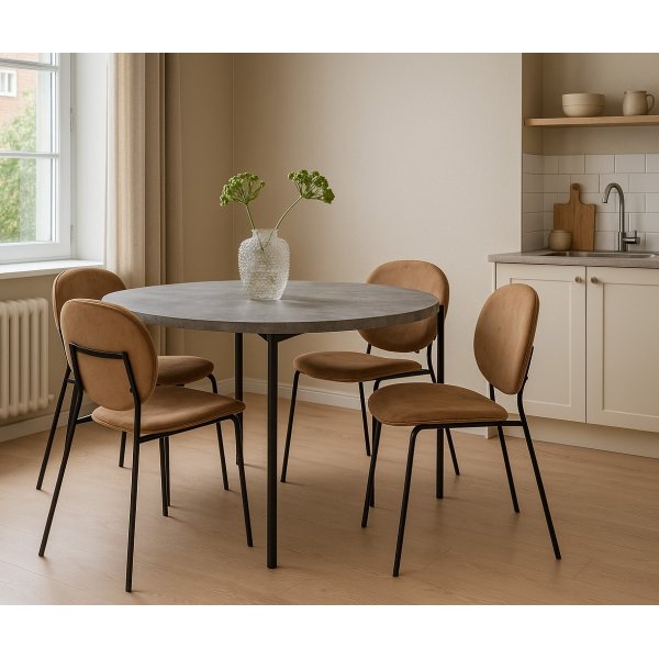 Shanghai matgrupp: bord 120 cm inkl. 4 st stolar