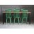 Groupe de salle  manger Dalsland: Table  manger en noir/chne avec 6 chaises  chevilles vertes