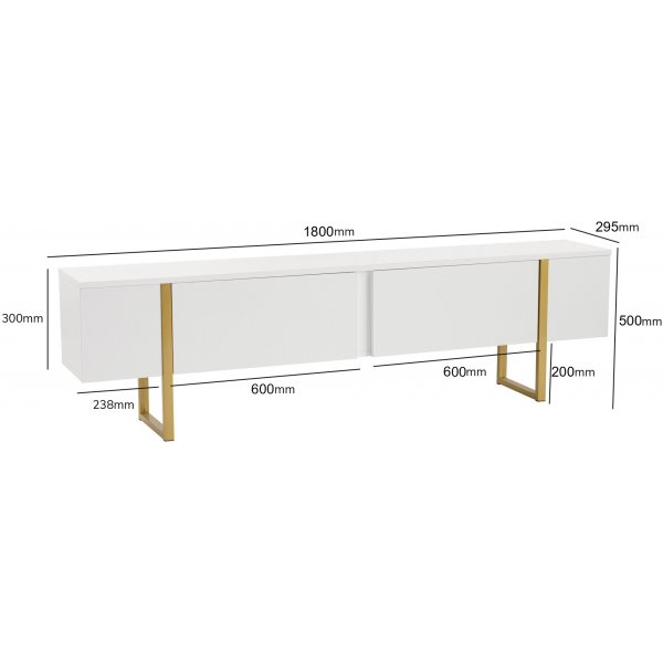 Meuble TV Serenity - Blanc/or