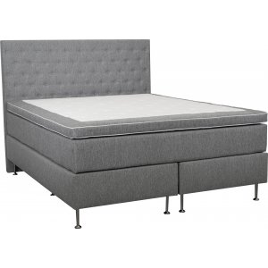 Lit continental complet Dream avec tte de lit et suspension  poches - 180 x 200 cm - Gris clair