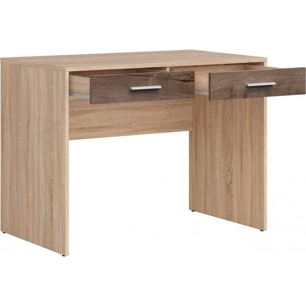 Bureau Nepo Plus avec 2 tiroirs 100 x 59 cm - Chêne clair/chêne foncé Bureau Nepo Plus avec 2 tiroirs 100 x 59 cm - Chêne clair/chêne foncé