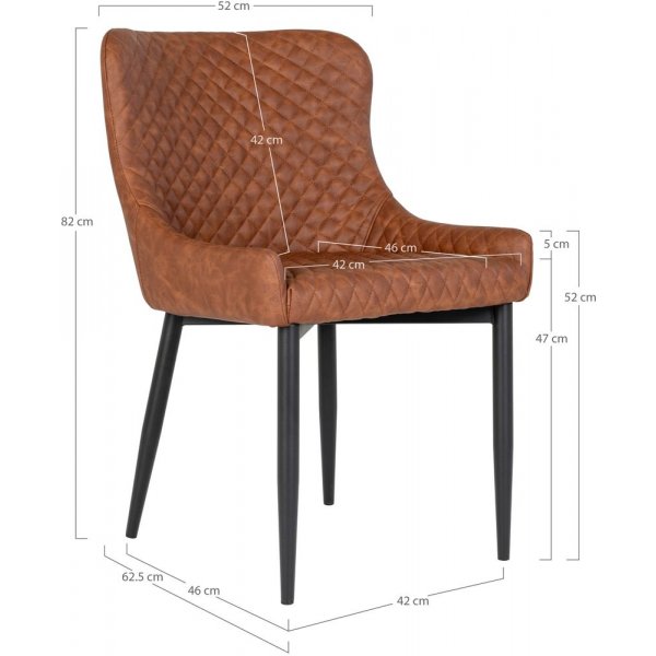 Chaise de salle à manger Boston - Brun vintage/noir Chaise de salle à manger Boston - Brun vintage/noir