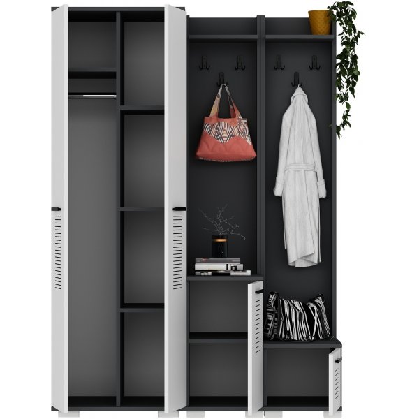 Cintre Asimo 130 x 44,6 x 183 cm - Anthracite/blanc Cintre Asimo 130 x 44,6 x 183 cm - Anthracite/blanc