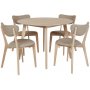 Nordic stol - Whitewash ek/beige tyg