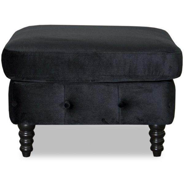 Ashford chesterfield fotpall - Svart sammet Ashford chesterfield fotpall - Svart sammet