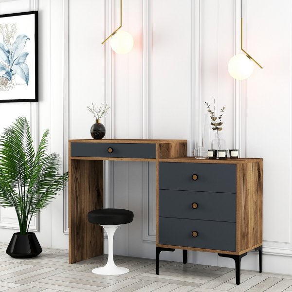 Lisbon kaptafel 124 x 40 cm - Walnoot/antraciet Lisbon kaptafel 124 x 40 cm - Walnoot/antraciet