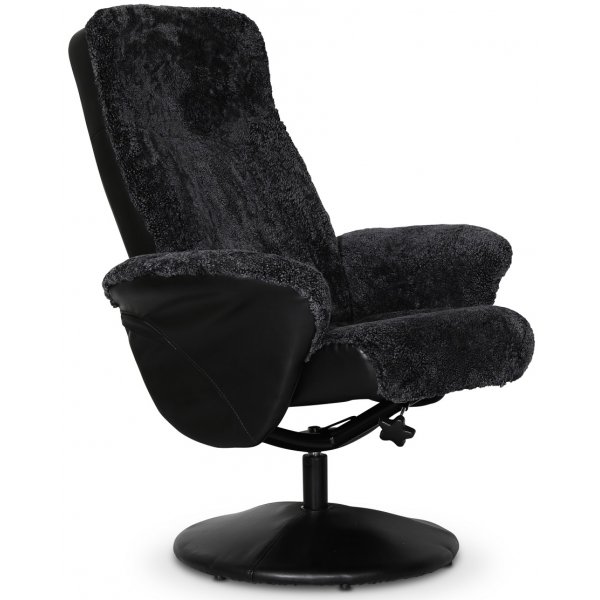 Times frskinnsftlj i mrkgr frskinn inklusive fotpall