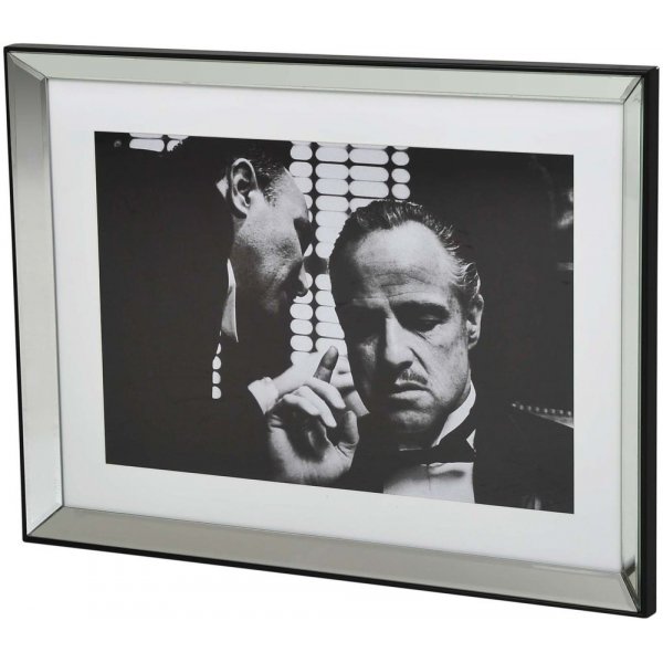 Tableau avec cadre miroir - Parrain - 89x67 cm Tableau avec cadre miroir - Parrain - 89x67 cm