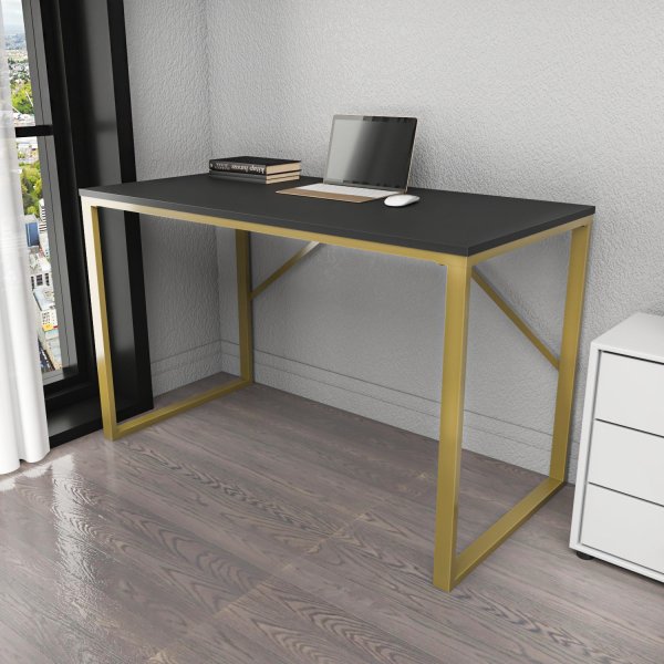 Bureau Layton 120 x 60 cm - Or/anthracite Bureau Layton 120 x 60 cm - Or/anthracite