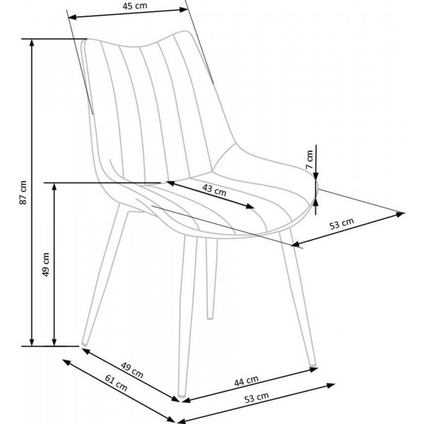 Chaise de salle  manger Cadeira 388 - Gris