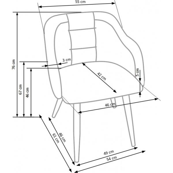 Chaise de salle à manger Jeni - Gris/Beige (Tissu) Chaise de salle à manger Jeni - Gris/Beige (Tissu)