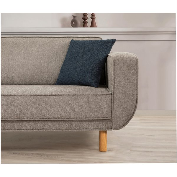 Canapé lit Berjer 3 places - Gris/chêne Canapé lit Berjer 3 places - Gris/chêne