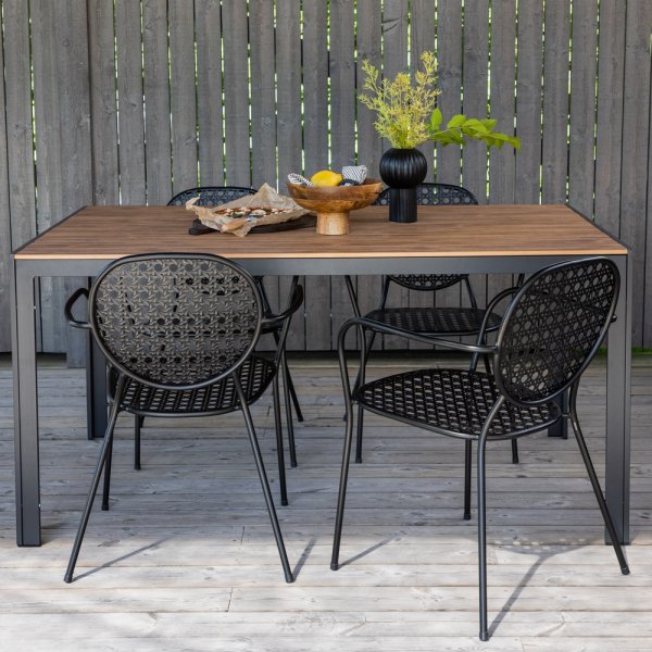 Break matbord 150 x 90 cm - Brun/Svart