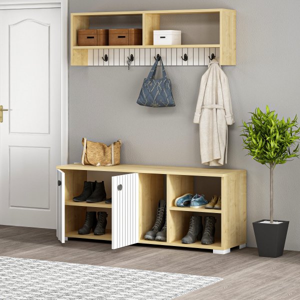 Mobilier d'entrée Sarandon - Blanc/saphir Mobilier d'entrée Sarandon - Blanc/saphir