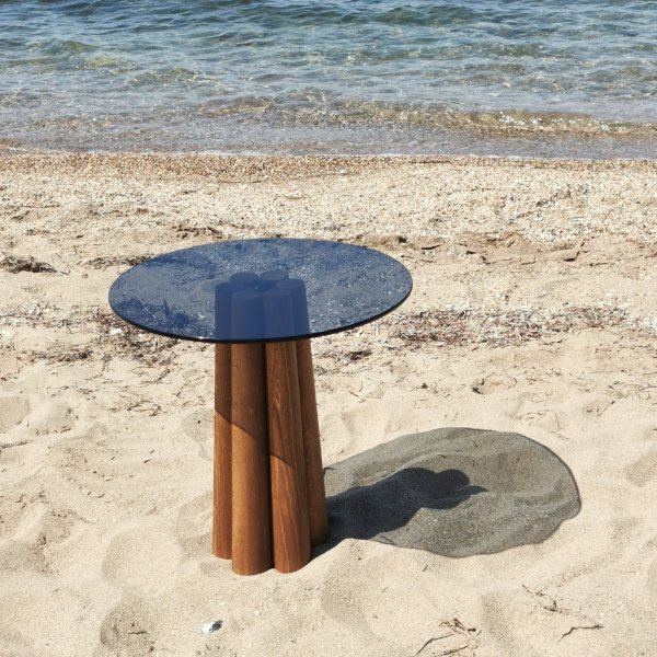 Thales soffbord Ø50 cm - Valnöt/mörkgrå Thales soffbord Ø50 cm - Valnöt/mörkgrå