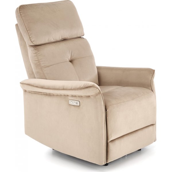 Semir elektrisk reclinerfåtölj med USB - beige sammet Semir elektrisk reclinerfåtölj med USB - beige sammet