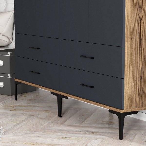 Armoire Kumsal 14 Noyer/anthracite Armoire Kumsal 14 Noyer/anthracite