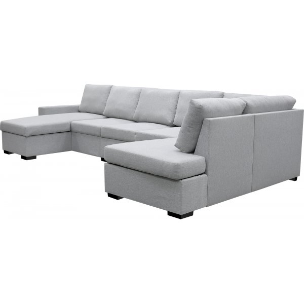 U-soffa med förvaring 367 cm grå + Fläckborttagare för möbler U-soffa med förvaring 367 cm grå + Fläckborttagare för möbler