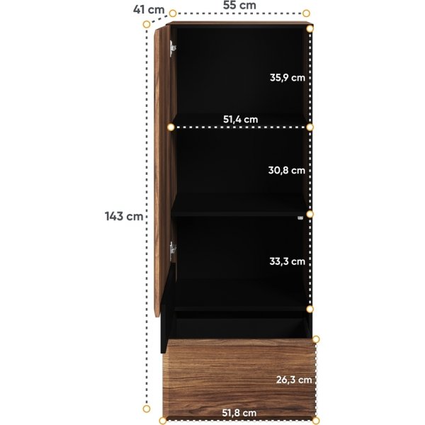 Armoire Borga - Chêne Catania/noir Armoire Borga - Chêne Catania/noir